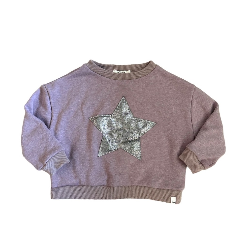 oh baby! Lavender Silver Star Boxy Sweatshirt
